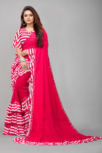 ONpeak Striped Bollywood Georgette, Chiffon Saree