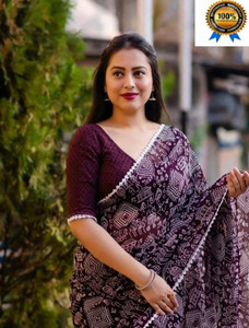 SkyCraftX Printed Bollywood Georgette Saree