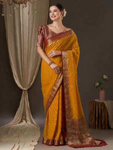 Sareemall Woven Banarasi Georgette Saree