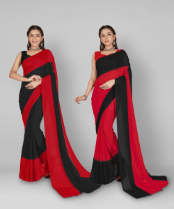 kashvi sarees Striped Bollywood Georgette Saree