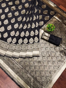 signagraph Woven Kanjivaram Satin, Tussar Silk Saree