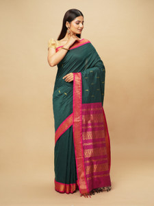 Manvish Drapes Woven Gadwal Cotton Silk Saree