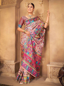 Sariya Woven, Digital Print Madhubani Pure Silk, Jacquard Saree
