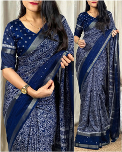 Sonika Fashions Printed Kalamkari Cotton Silk Saree