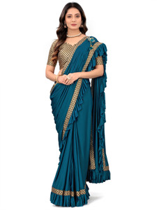 Vijoty Embellished Bollywood Lycra Blend Saree