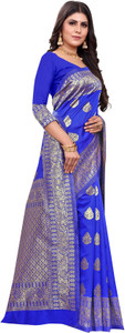 signagraph Woven Kanjivaram Tussar Silk, Silk Blend Saree