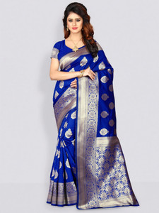 Shoppershopee Woven Kanjivaram Silk Blend Saree