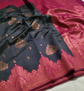 het designer studio Woven, Graphic Print Kanjivaram Jacquard, Art Silk Saree