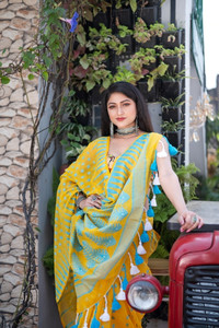 RUPANJALI Woven Jamdani Pure Cotton, Cotton Blend Saree