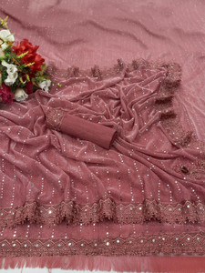 KRUBUX Embellished, Self Design Chanderi Cotton Silk Saree