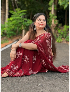 Mulmul cotton shiv Clothe Printed Ikkat Pure Cotton Saree