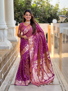 ROOP LAVANYA Woven Banarasi Cotton Silk, Jacquard Saree