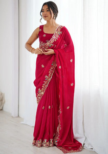 Kedar Fab Embroidered Bollywood Pure Silk Saree