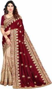 Jeel Fashion Embroidered Bollywood Silk Blend Saree