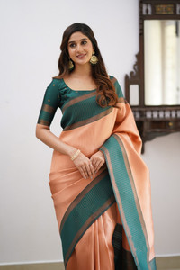 sheladiya Striped Bollywood Jacquard, Art Silk Saree