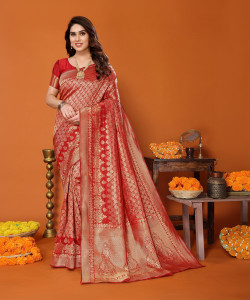 YASHIKA Printed Kanjivaram Silk Blend Saree