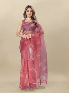 VERCO Digital Print Bollywood Organza Saree