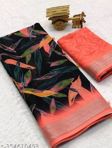 Gajal Self Design Kanjivaram Linen, Cotton Linen Saree