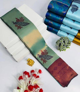 WOMENELEGENCE Embellished Banarasi Pure Silk Saree