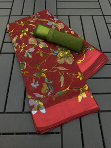 Gugaliya Printed Chanderi Cotton Blend, Chanderi Saree