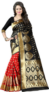 Shoppershopee Woven Banarasi Silk Blend Saree