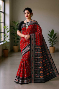 kalyani nx Printed Sambalpuri Pure Cotton Saree