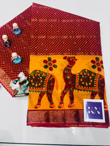 KRISHNA NX प्रिंटेड डेली वियर प्योर कॉटन साड़ी