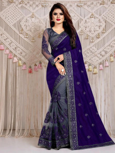 b bella creation Embroidered Bollywood Net Saree
