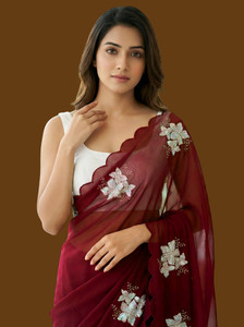 Croza Embroidered Bollywood Satin Saree
