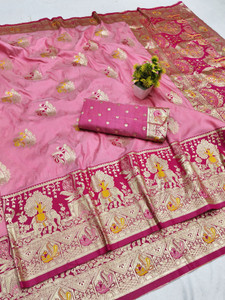 Ratnavali Woven, Self Design Banarasi Pure Silk, Art Silk Saree