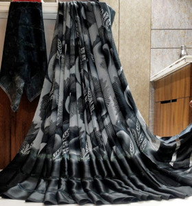 Hensi sarees shop Printed Mysore Chiffon, Muslin Saree