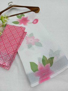 Gajal Self Design Kanjivaram Linen, Cotton Linen Saree