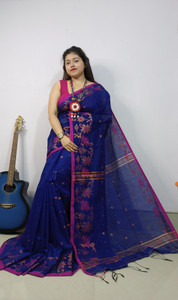 saree star Self Design Tant Cotton Silk Saree