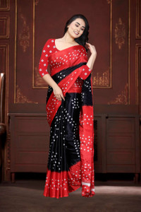 jihana fab Printed Bandhani Georgette Saree