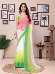 RHEY Color Block Bollywood Georgette Saree