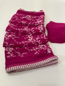 BORANA Floral Print Bollywood Georgette Saree