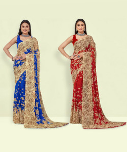 Leelavati Floral Print Bollywood Georgette Saree