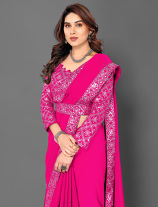 tapovan fashion Printed Bollywood Chiffon Saree