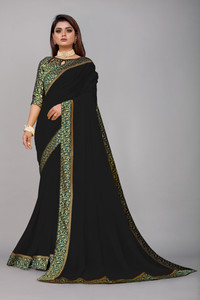 Mandani & Co. Solid/Plain Daily Wear Georgette Saree