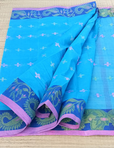 Ganesh plastic and industry Floral Print Tant Pure Cotton Saree