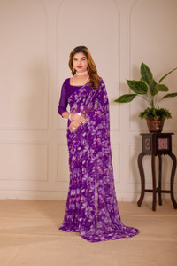 yourwish Floral Print Bollywood Georgette Saree