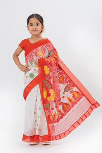 BalikaTextile Woven Jamdani Cotton Silk Saree