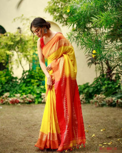 SLAGHA Self Design Handloom Cotton Blend Saree