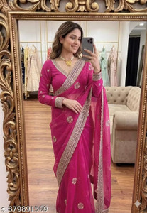 MANISHA Embroidered, Printed Bollywood Georgette Saree
