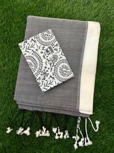 SMRITI HANDLOOM Animal Print Bollywood Handloom Pure Cotton Saree