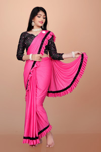 Foxsite Embellished Daily Wear Lycra Blend Saree