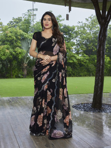 TTH Floral Print Bollywood Georgette Saree
