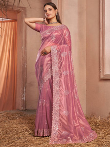 Tasrika Embroidered Bollywood Net Saree