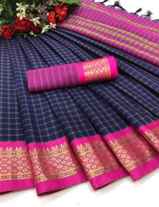 JbWorld Woven Gadwal Cotton Silk, Pure Silk Saree