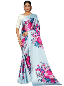 AVANSHEE Digital Print, Floral Print Bollywood Satin Saree